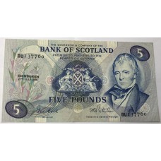 SCOTLAND 1984 . FIVE 5 POUNDS BANKNOTE . BANK OF SCOTLAND